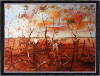 Hugh Sawrey,Arthur Sheep for Maneroo, 40x30in giclée print on canvas