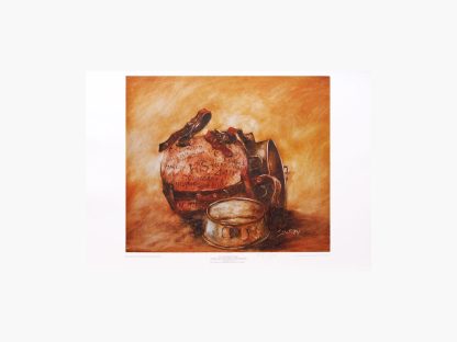 Hugh Sawrey, Greenhide Quartpot Puch, 25x22in process print on paper