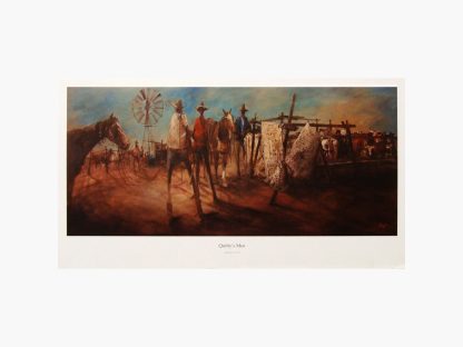 Hugh Sawrey, Quilty's me, 31x14in lithographic print