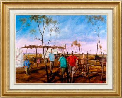 Hugh Sawrey,Arthur Churches Breaking Camp, 40x28in giclée print on canvas