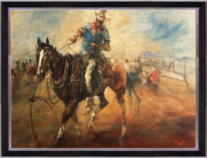 The Bronco Horse by Hugh Sawrey, 20x30in giclée on canvas print